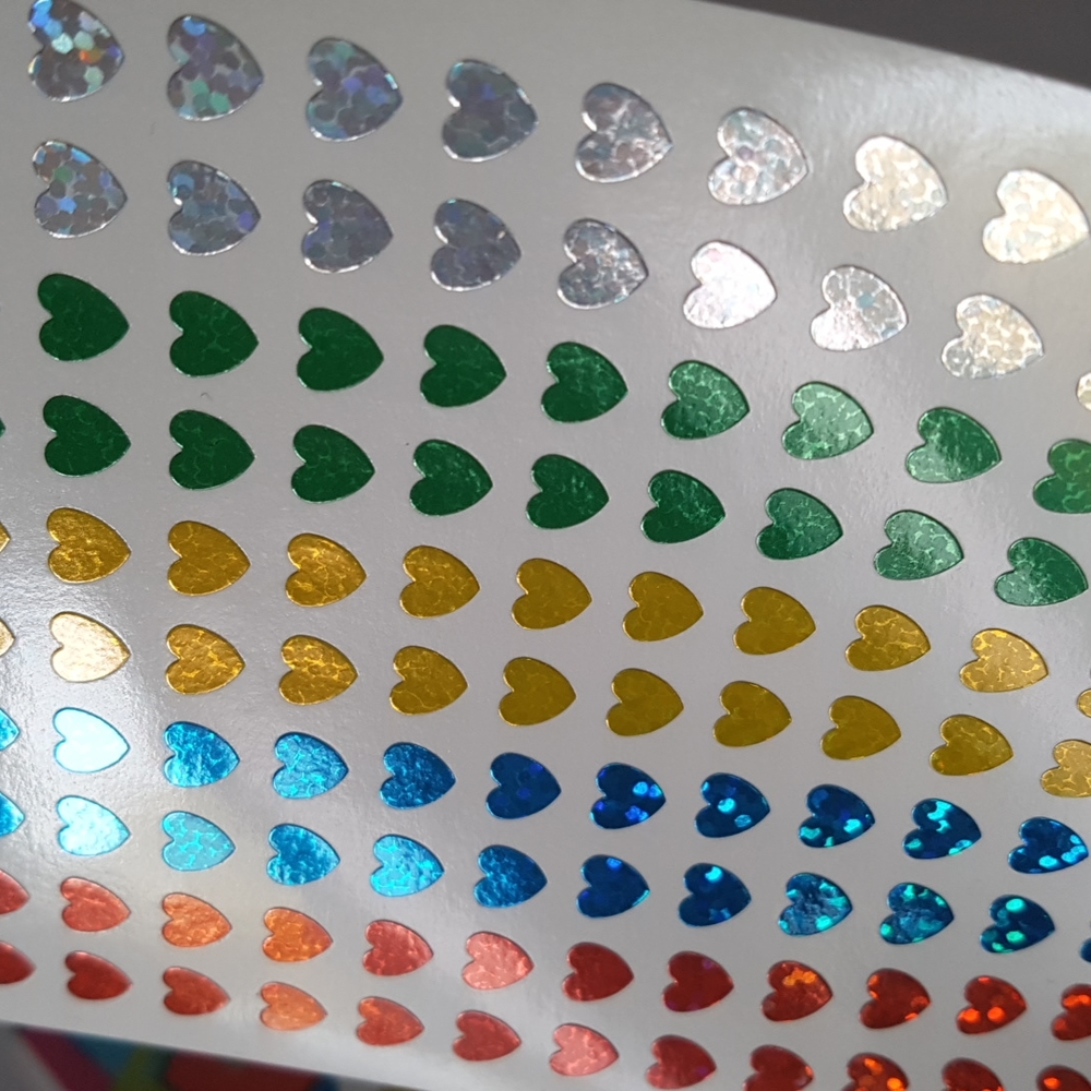 2/20$ 1190 pcs 7 Sheets Stickers 6x5.7 mm Mini Heart Stickers Multicolored